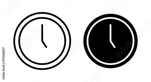 Clock-five icons vectors for web designs.