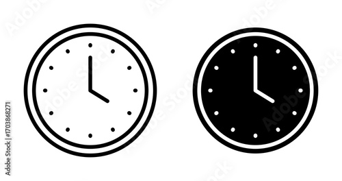 Clock icons vectors for web designs.