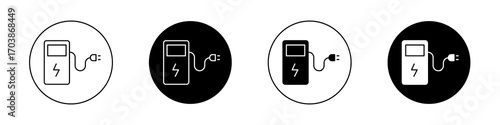 Charging station icons vectors for web designs.