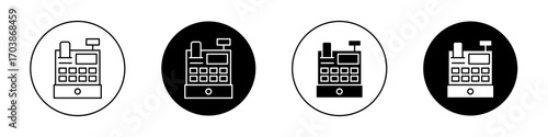 Cash register icons vectors for web designs.