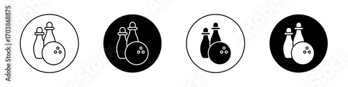 Bowling icons vectors for web designs.