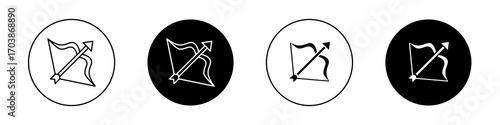 Bow arrow icons vectors for web designs.