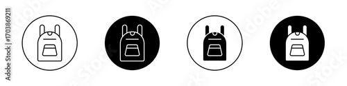 Backpack icons vectors for web designs.