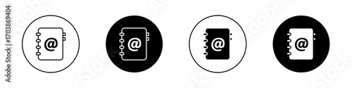 Address book icons vectors for web designs.