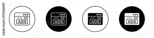 Ad icons vectors for web designs.