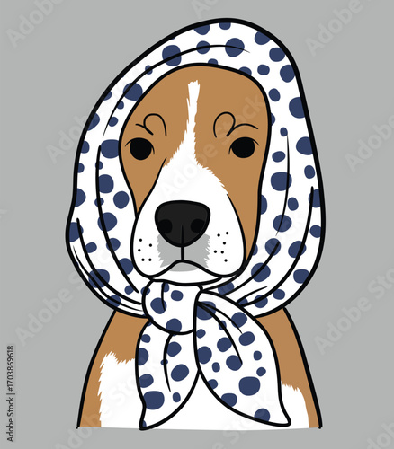 Cute Beagle dog cartoon vector illustration
