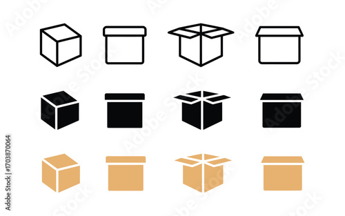 Box icon vector. Shipping box icons illustrate delivery packaging and logistics symbol. vector illustration.