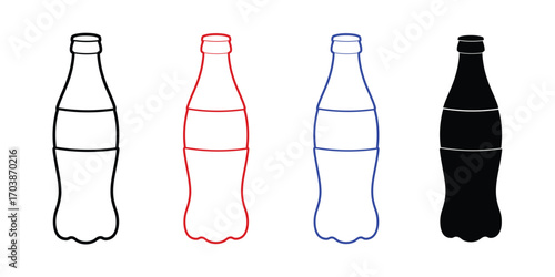 Empty cold drink bottle icon vector. Retro soda bottles for design projects and creative ads symbol. vector illustration.