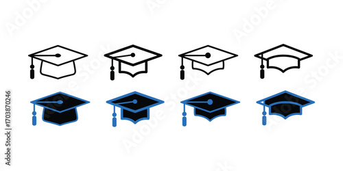 Graduation icon vector. Celebrate academic success with graduation cap symbol. vector illustration.