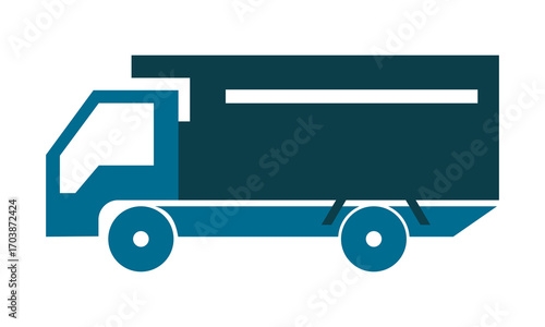 Box truck vector icon illustration
