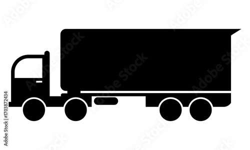 black truck container box vector silhouette