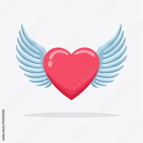 Fluffy Wings Heart SVG Illustration - Express Your Love with this Cute Icon