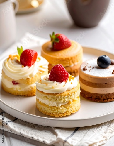 Wallpaper Mural Assorted miniature cakes on a plate Torontodigital.ca