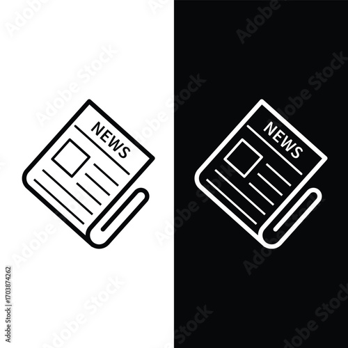 Newspaper icon vector illustration flat style