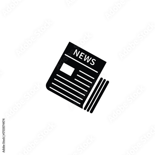 Newspaper icon vector illustration flat style