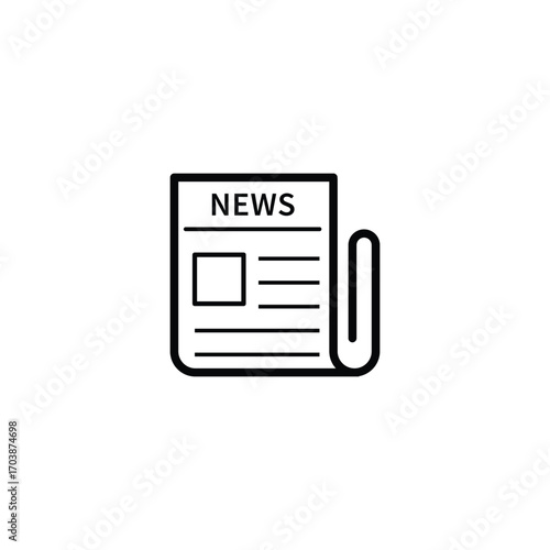 Newspaper icon vector illustration flat style