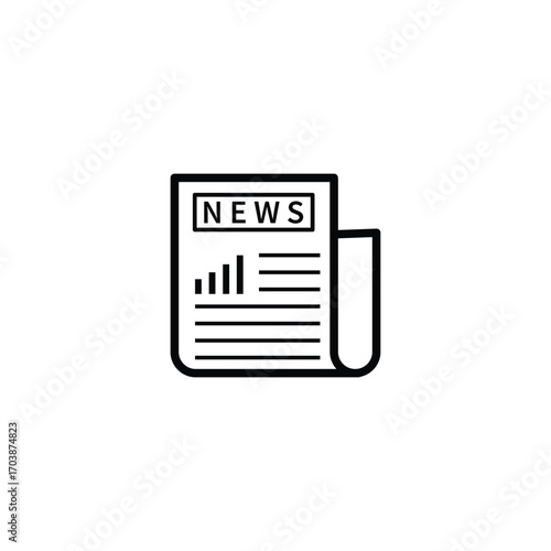 Newspaper icon vector illustration flat style