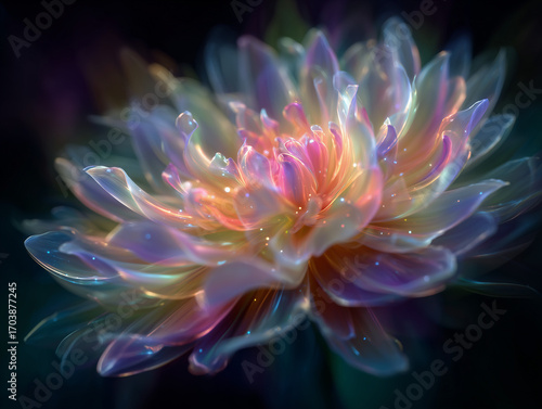 Surreal Abstract Flower with Light Glow