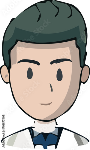 Simple Cartoon Style Young Male Doctor Character Illustration Avatar
