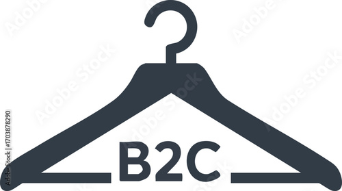 Hanger illustration with B2C on it isolated on a white background.
