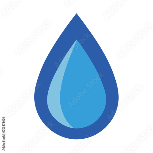 Stylized blue water drop icon