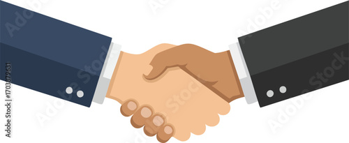 Illustration of an international handshake for business agreement