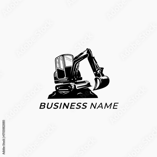 design logo creative excavator construction