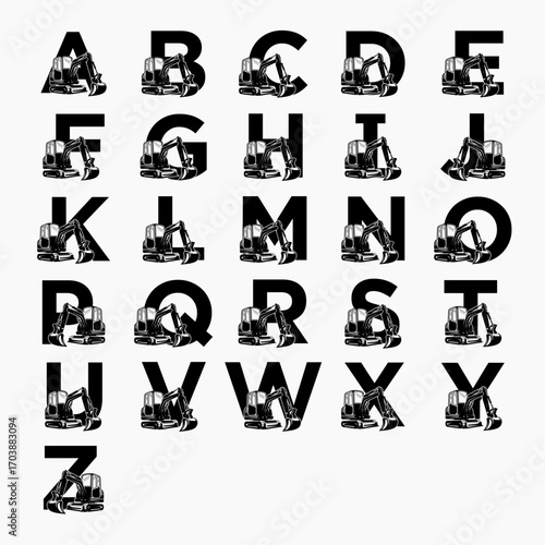 design logo icon font and excavator
