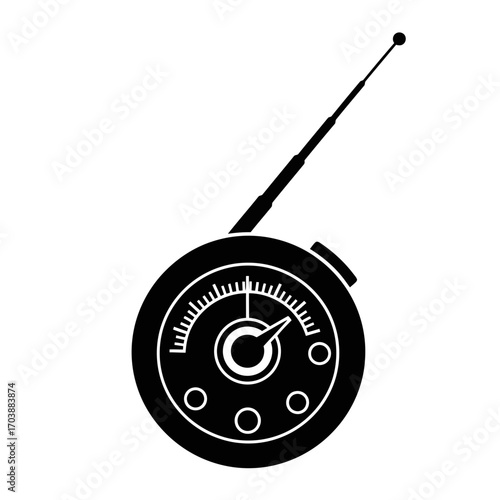 Retro portable radio with antenna and dial