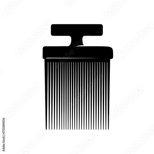 Black silhouette of a wide tooth afro comb