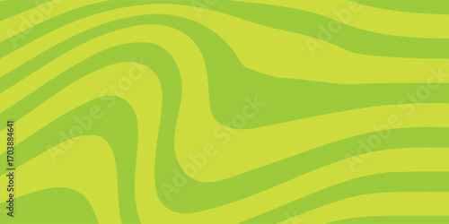 Abstract green background with hypnotic wavy lines pattern. Fresh and natural background