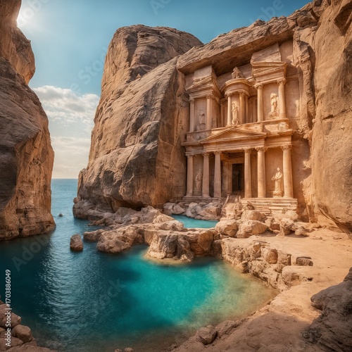 the beautiful view of famous landmark petrathe petra
