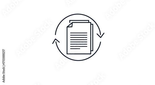 Document refresh update and file synchronization line icon. Vector Illustrations. EPS Editable