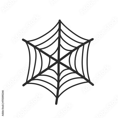 Spiderweb Line Art on Black Background