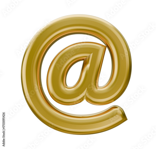 Wallpaper Mural 3D golden at symbol email address icon Torontodigital.ca