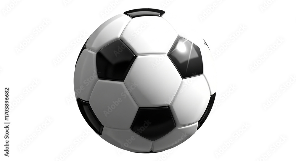 Fototapeta premium A gleaming soccer ball a symbol of global unity eagerly awaiting the kick off on a World Cup on transparent background