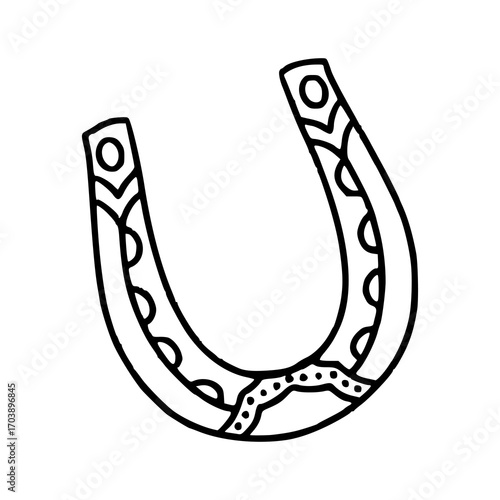 decorative lucky horseshoes line art