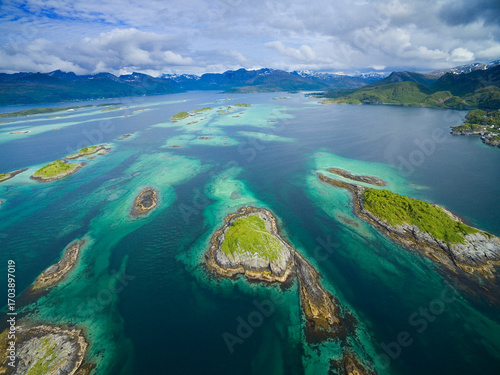 Aerial view of Senja island...