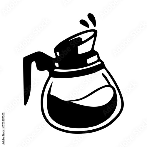 coffee pot with splashing coffee icon