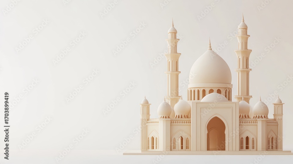 Fototapeta premium Cream mosque model design