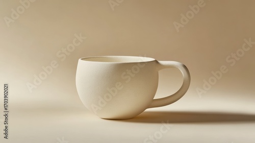 Cream colored ceramic mug