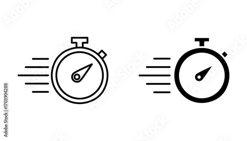 quick time Icon set .Symbol isolated white background. vector illustration. color editable.