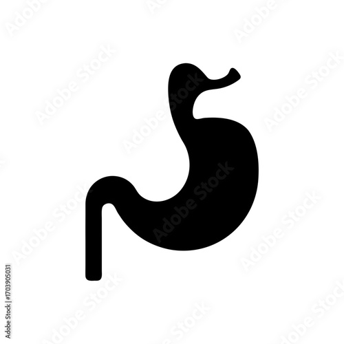 Illustration of stomach on transparent background silhouette