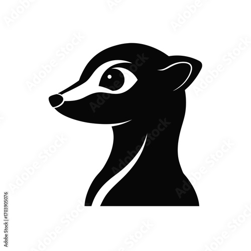Silhouette meerkat animal on transparent background