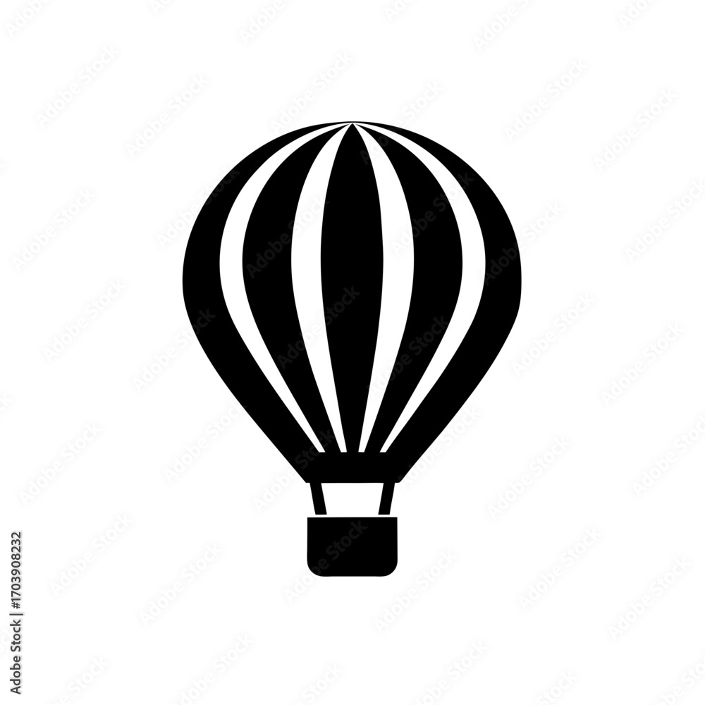 Obraz premium Balloon simple black art on transparent background silhouette