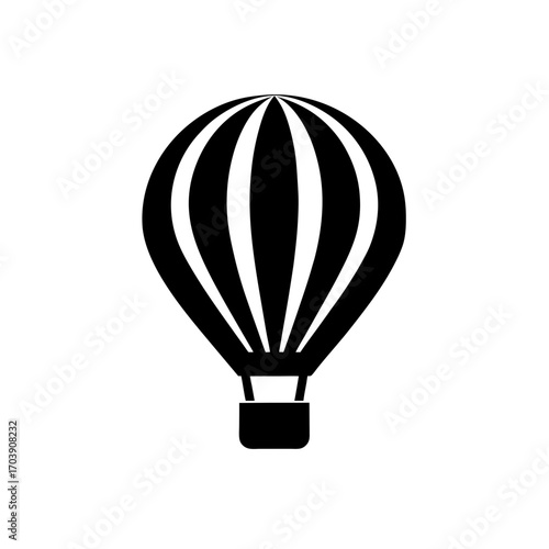 Balloon simple black art on transparent background silhouette