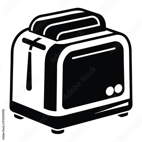 Detailed Line Art Toaster Illustration Kitchen Appliance Simplicity in Design Capturing the Essence of a Classic Breakfast Essential