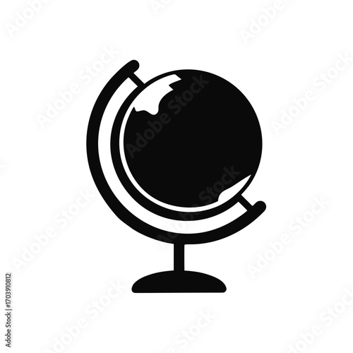 A simple globe drawing on transparent background silhouette