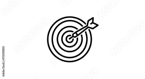 Dartboard and Dart Aiming Accurately Towards the Center Targetbullseye
