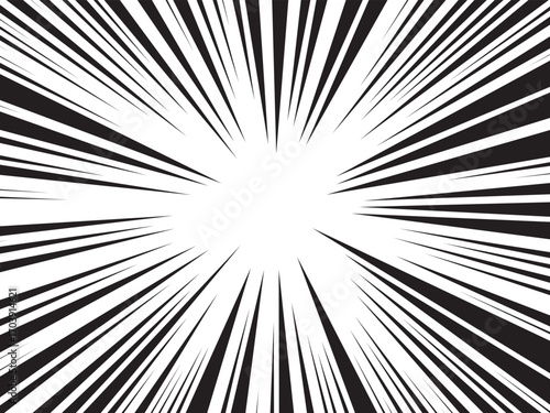 Manga comic explosion, motion or movement effect, vector background. Manga anime cartoon radial speed lines and abstract pattern for comic book burst, flash ray or explode bang action	